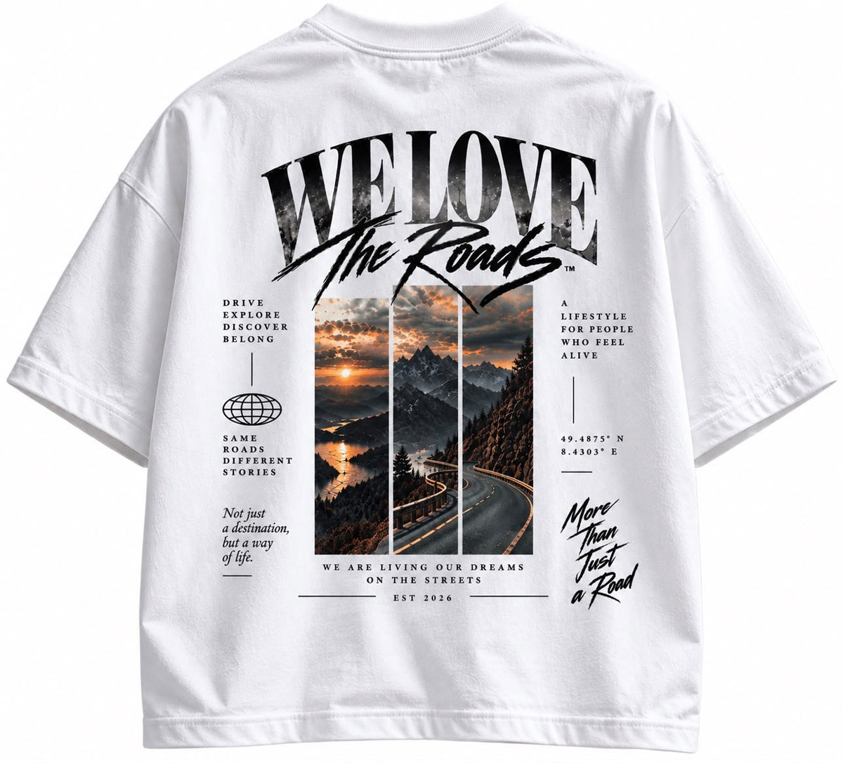 WE LOVE THE ROADS – Roadtrip Edition | Oversized T-Shirt
